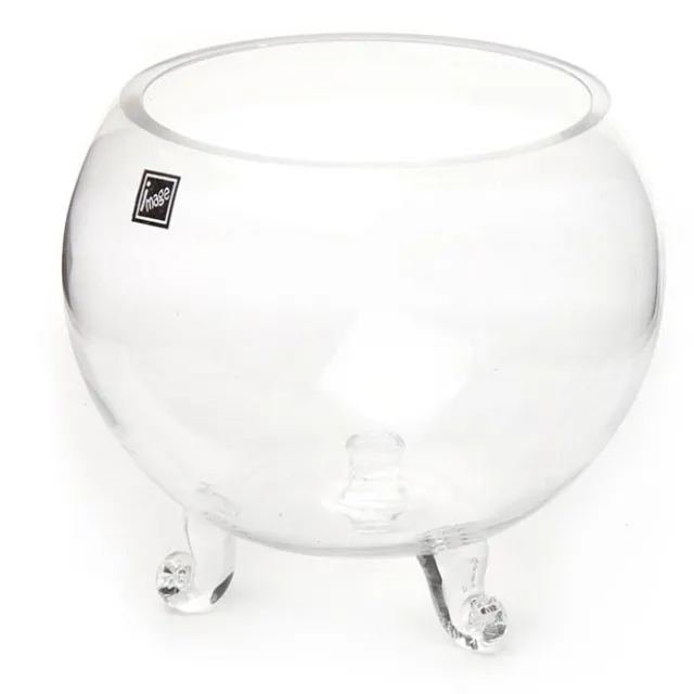 Glass Fish Bowl with foot Clear (12TDx16Dx17cmH)