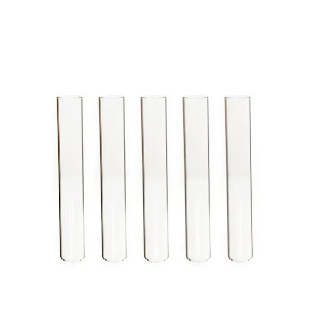 Glass Flower Test Tube 5 Pack Clear (18mmx13cmH)