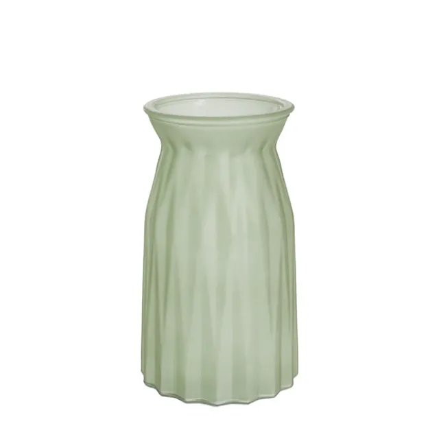 Glass Lynne Bottle Vase Frosted Sage (11x11.5x20cmH)