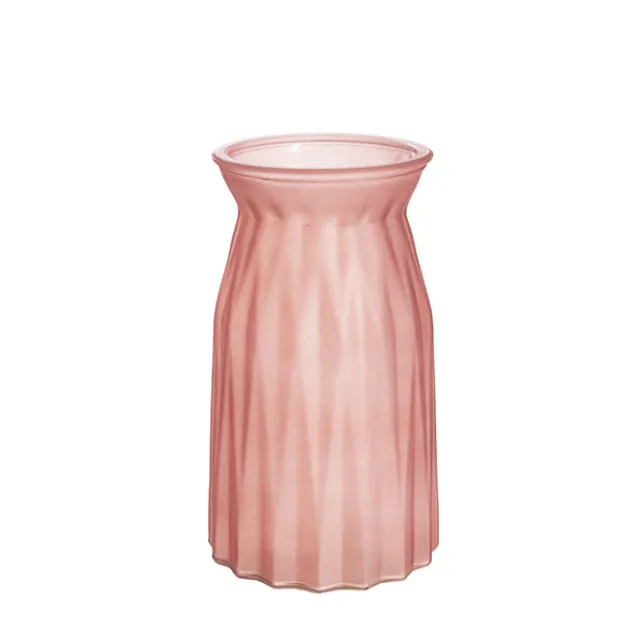 Glass Lynne Bottle Vase Frosted Pink (11x11.5x20cmH)
