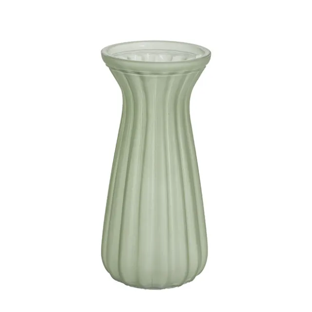 Glass Lynne Posy Vase Matte Sage (10x11x22cmH)