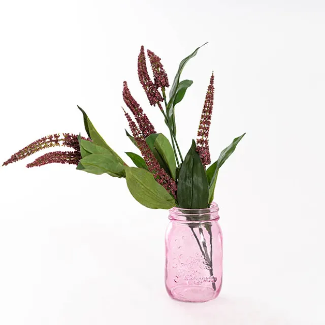 Glass Mason Jar Medium Tint Pink (8.5x13.5cmH)