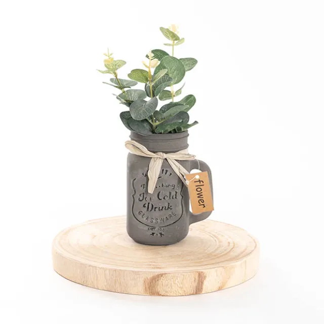 Glass Mason Jar Village Collection Grey (10x8x13.5cmH)