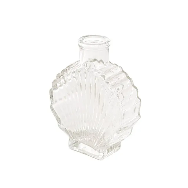 Glass Shell Shape Bottle Vase Clear (8x3.5x10.8cmH)