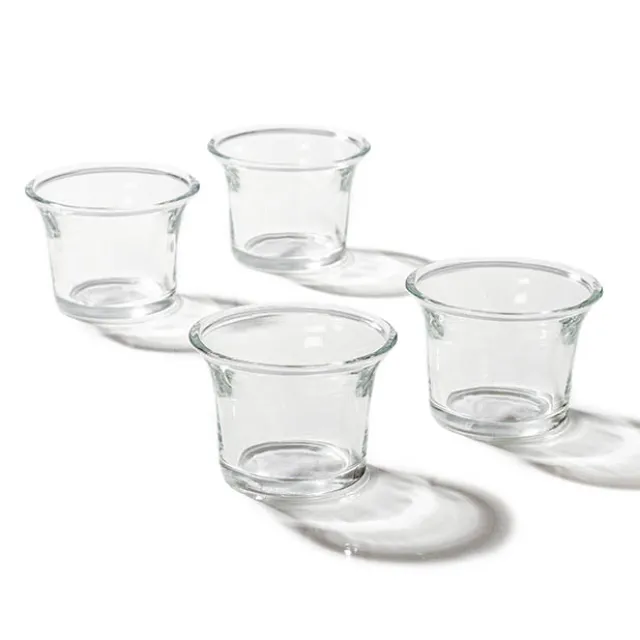 Glass Tealight Candle Holder Flare Clear (6.5x4.7cmH)