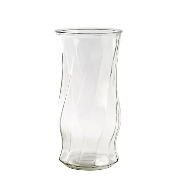 Glass Twist Cylinder Vase Clear (12x24cmH)