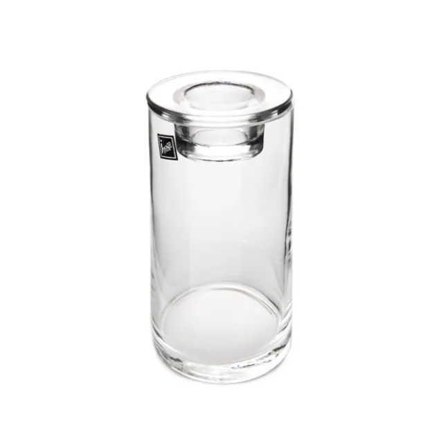 Glass Vase Cylinder with Tealight Holder Clear (9cmDx16cmH)