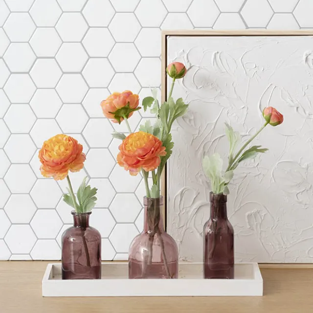 Glass Vintage Bottle Cylinder Bud Vase Dk Brown (6.5x13.5cm)