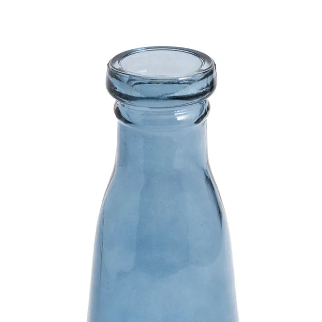 Glass Vintage Evelyn Bottle Bud Vase Blue 500ml 8.5x22.5cmH