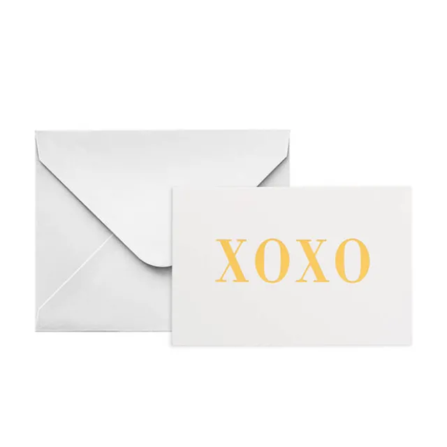 Gold Foil Card & Envelope XOXO Pack 25 (10x6.5Hcm)