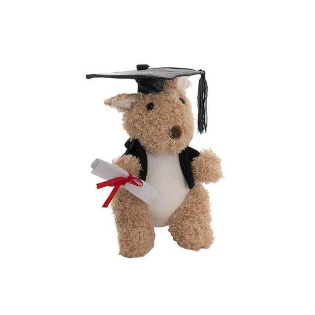 Graduation Kangaroo Skippy Plush Soft Toy Brown (24cmHT)