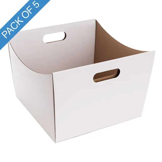 Grande Hamper Tray Large Gloss White Pk5 (22.5x22.5x17Hcm)