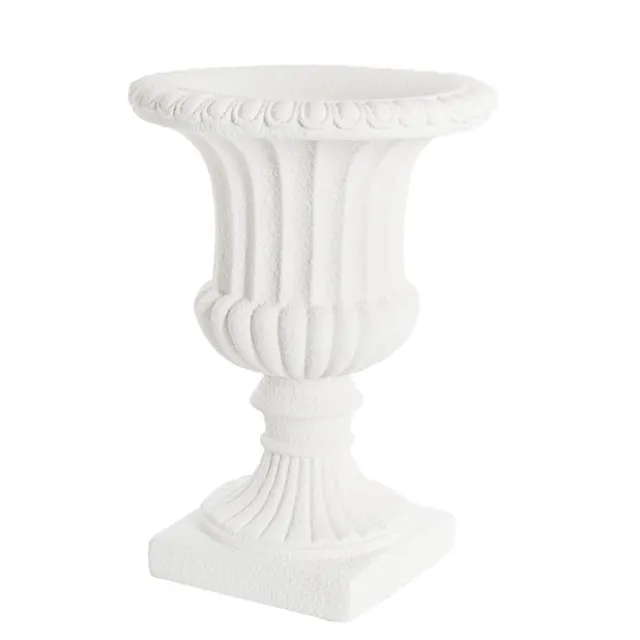 Grecian Fibreglass Urn Limestone White (36cmDx50cmH)