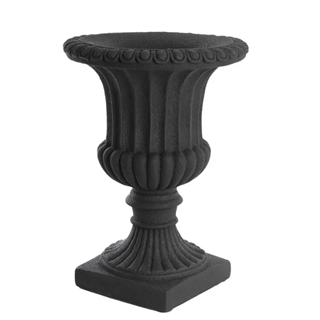 Grecian Fibreglass Urn Limestone Black (36cmDx50cmH)