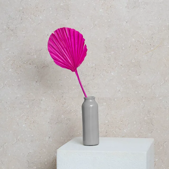 Preserved Dried Round Cut Palm Leaf Hot Pink (40-45cmH)