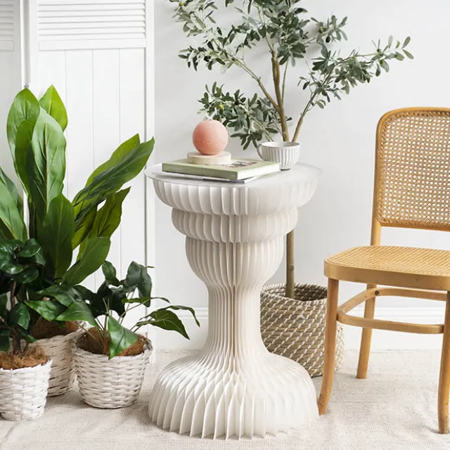 Elegant Foldable Paper Plinth White (50Dx70cmH)