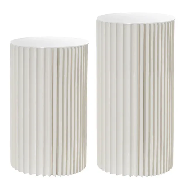 Elite Foldable Paper Plinth Set 2 White (31Dx70cmH & 90cmH)