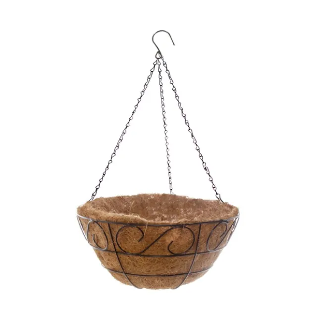 Metal Hanging Basket Scroll with Insert (30.5cm)
