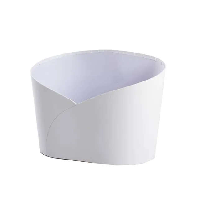 Hamper Bucket Oval Large White (32x22x23.5cmH)