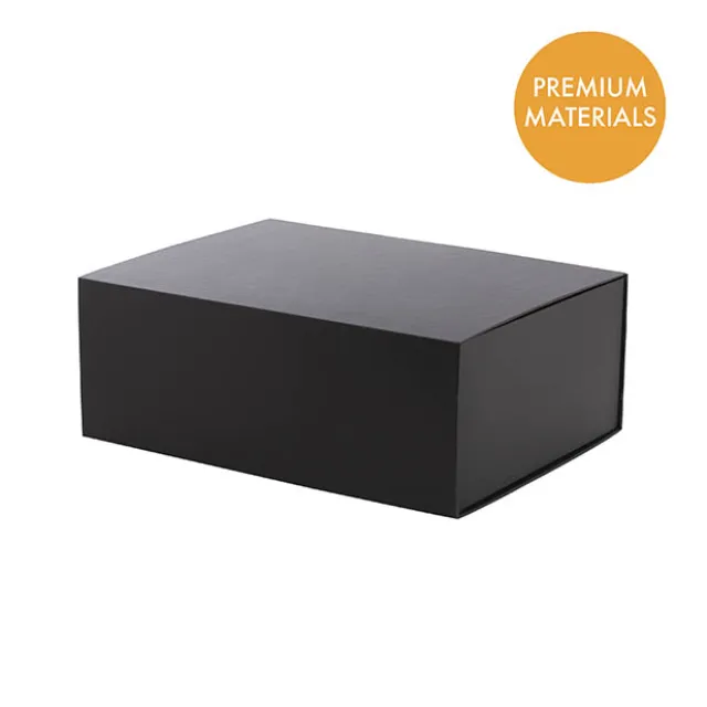 Hamper Gift Box Magnetic Flap Tall Medium Black(32x24x12cmH)