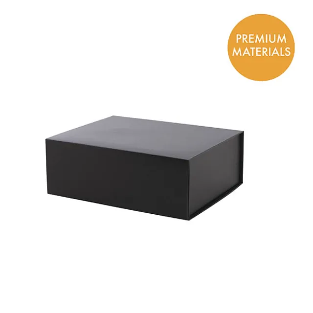 Hamper Gift Box Magnetic Flap Tall Small Black (25x20x9cmH)