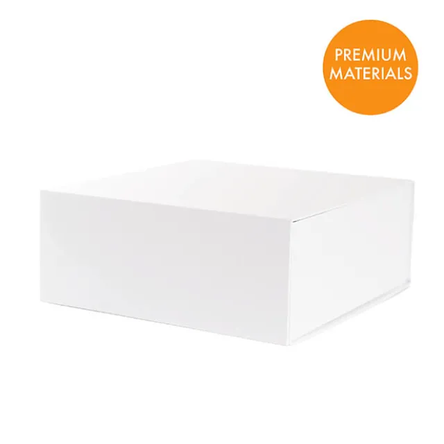 Hamper Gift Box Magnetic Flap Square White (25x25x10cmH)