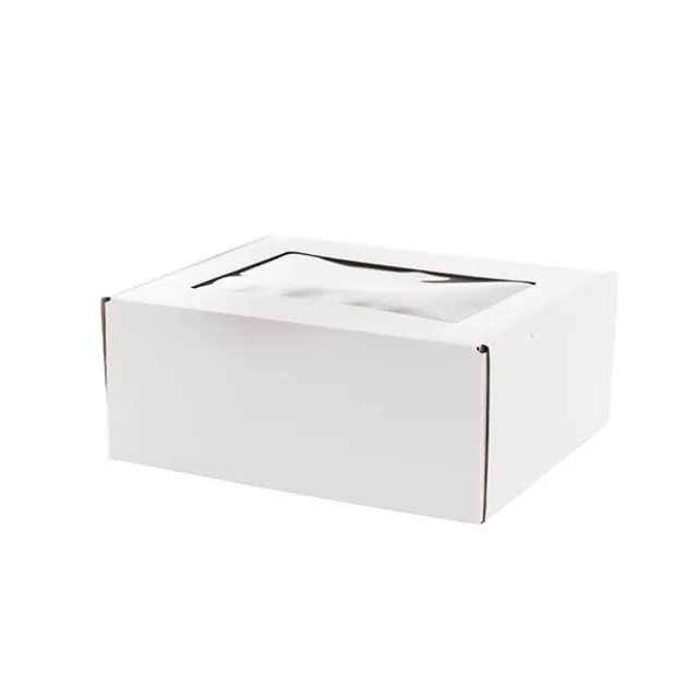 Hamper Gift Box PVC Window Small White (26.5x20.5x10.4cmH)