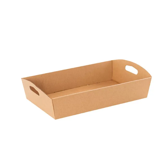 Hamper Tray Flat Pack Small Kraft Brown (30x19x6cmH)