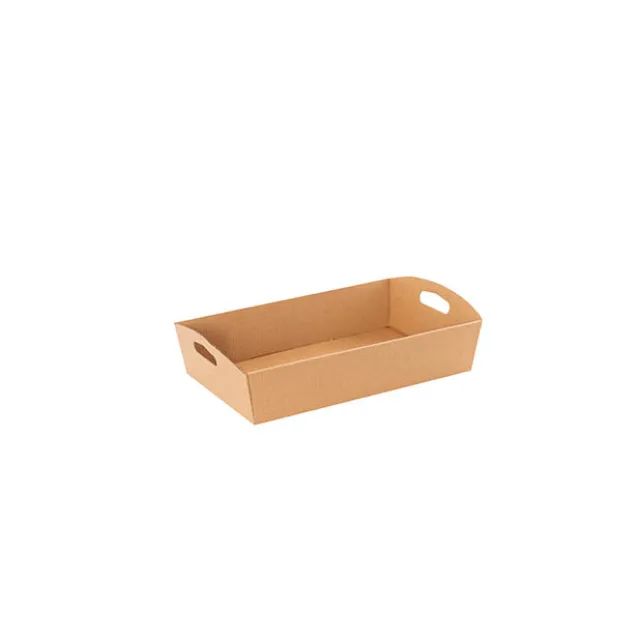 Hamper Tray Flat Pack Mini Kraft Brown (20x12.5x6cmH)