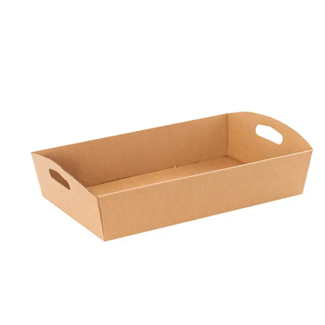 Hamper Tray Flat Pack Medium Kraft Brown (34x22x7cmH)