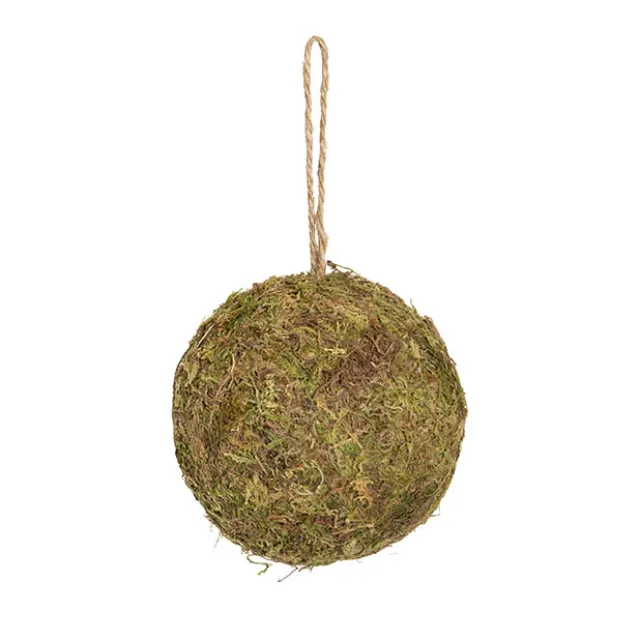Hanging Artificial Moss Ball Green (15cmD)