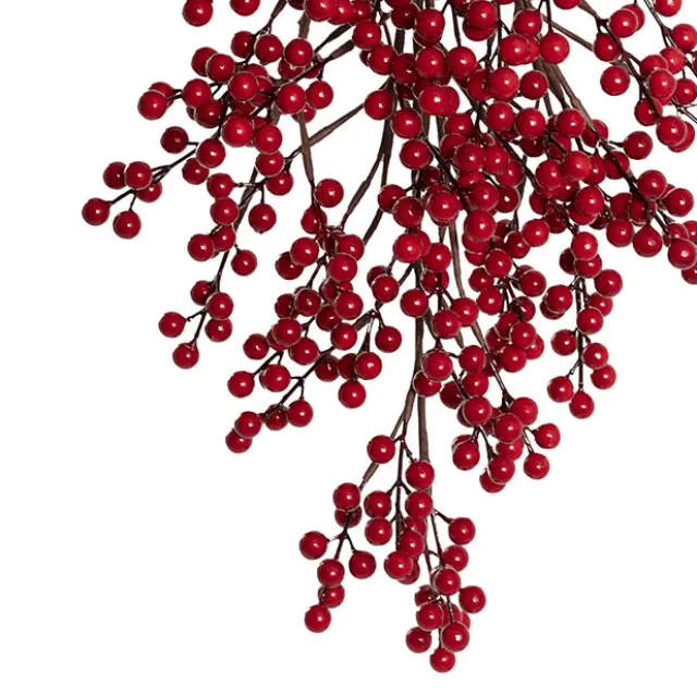 Hanging Berry Teardrop Swag Red (62cmH)