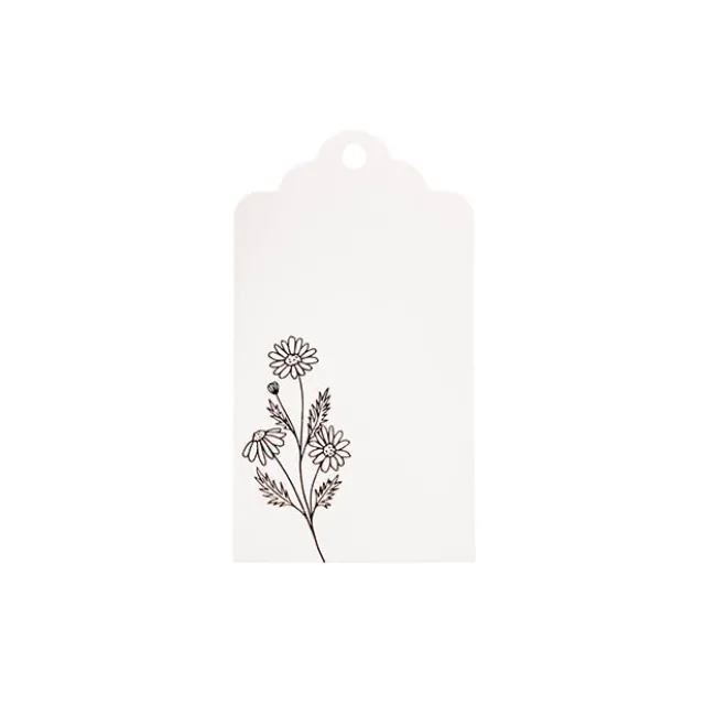 Hanging Gift Tags Scallop Flowers White Pack 20 (9Lx5W)cm)