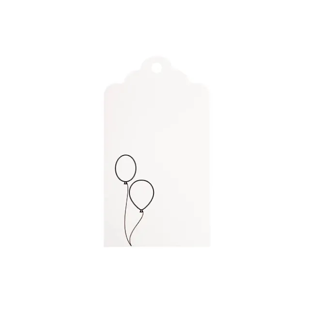 Hanging Gift Tags Scallop Balloons White Pack 20 (9Lx5W)cm)