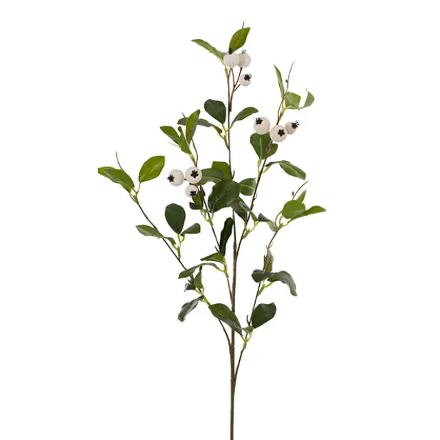 Hawthorn Berry Leaf Spray White (85cmH)