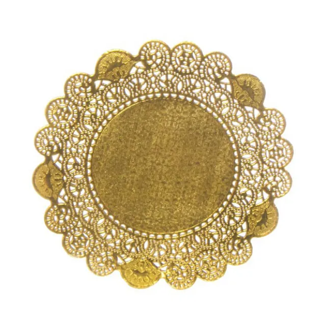 Paper Doily Round 12 Pack Gold (16.6cmD)
