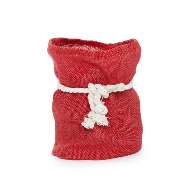 Hessian Sack Small Cherry Red (17cmDx24cmH)