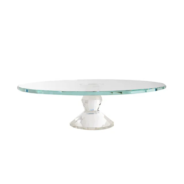 Round Glass Crystal Cake Stand Clear (35cmDx10cmH)