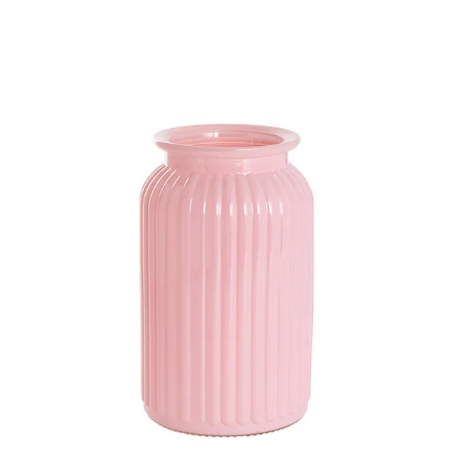 Hurricane Glass Jar Pink Large (11Dx18.5cmH)