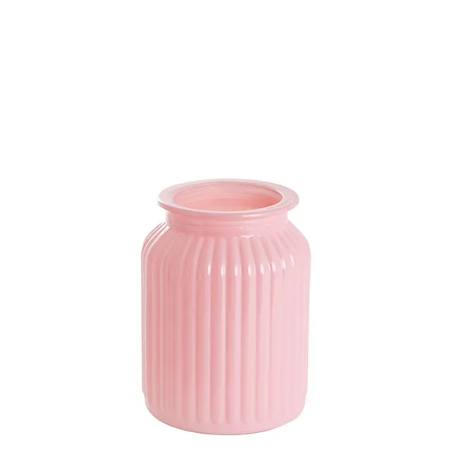 Hurricane Glass Jar Pink Medium (11Dx15cmH)