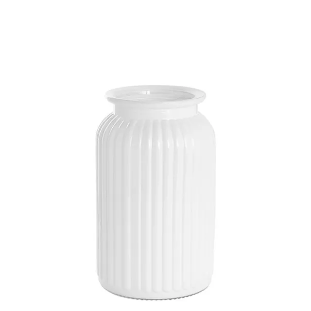Hurricane Glass Jar White Large (11Dx18.5cmH)