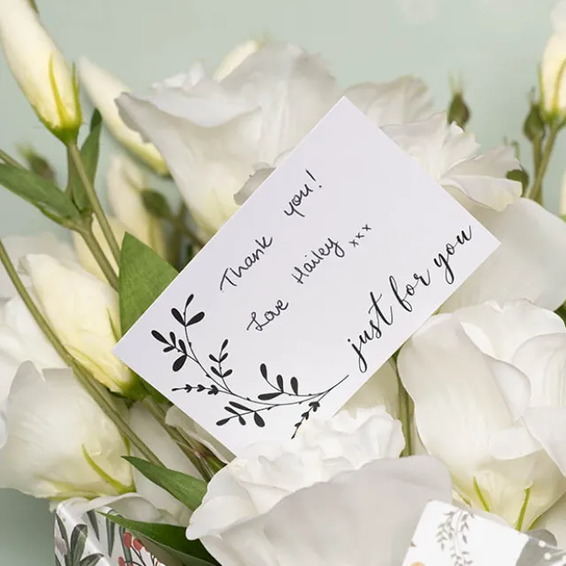 Cards White Just For You Leaf Spray (10x6.5cmH) Pack 50