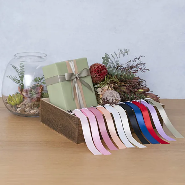 Ribbon Bio-Poly Blend Deluxe Satin Peach (25mmx25m)