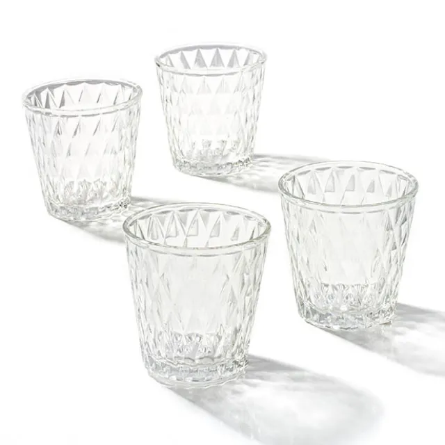 Glass Votive Candle Holder Diamond Arya Clear (7.5x7.5cmH)