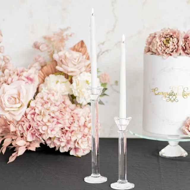 Classic Crystal Glass Candle Holder Clear (23cmH)