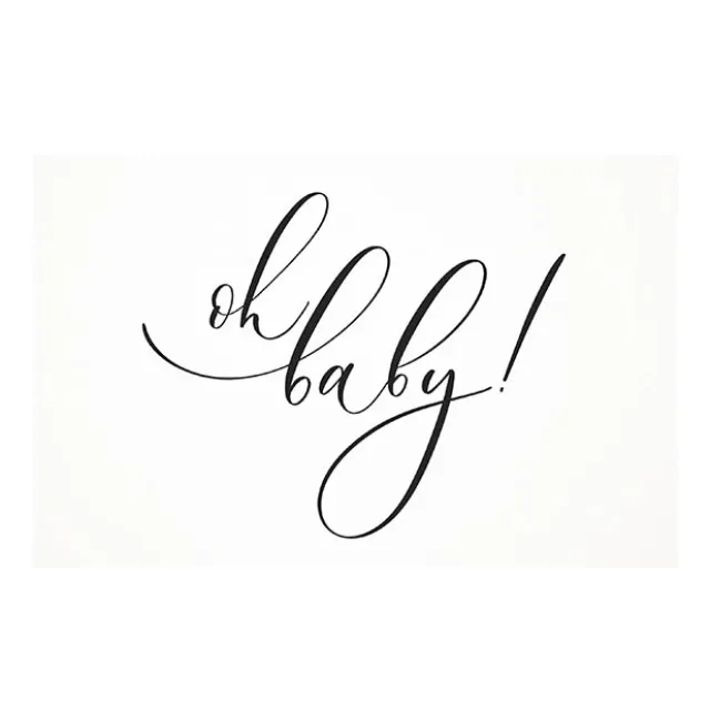 Cards White Oh Baby! Stylish Black (10x6.5cmH) Pk 50