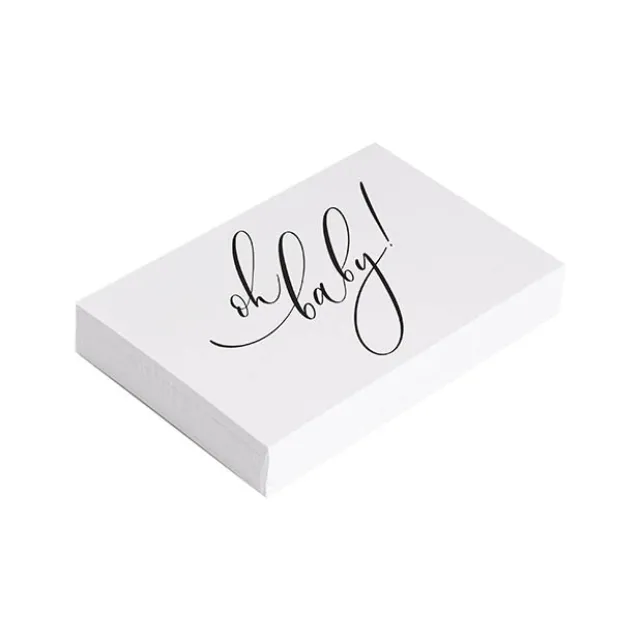Cards White Oh Baby! Stylish Black (10x6.5cmH) Pk 50