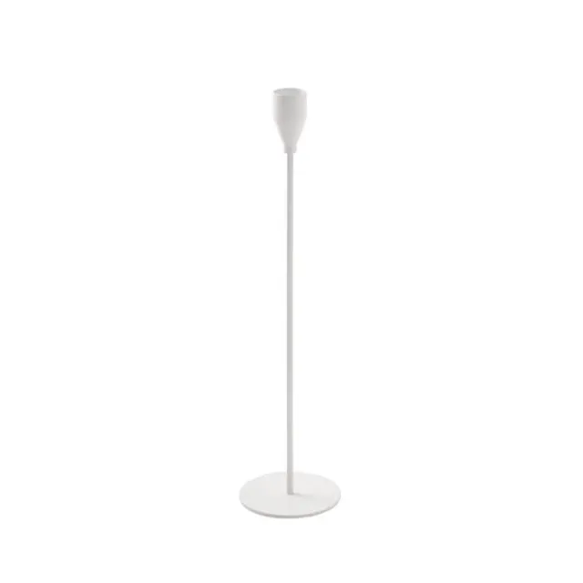 Single Metal Taper Candle Holder White (8x32.5cmH)