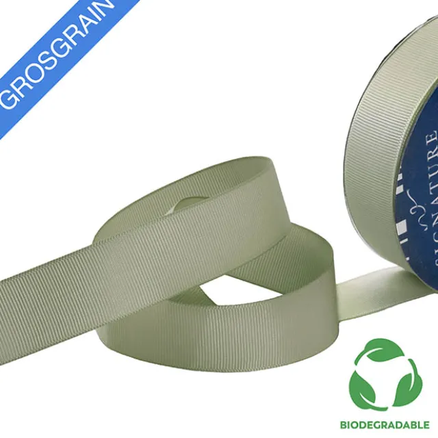 Ribbon Bio-Poly Blend Grosgrain Sage Green (25mmx25m)