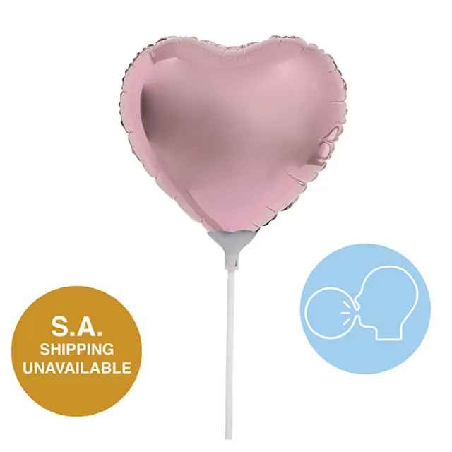 Foil Balloon 9" (22.5cmD) Pack 10 Love Heart Pastel Pink